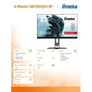 Monitor 27 GB2760QSU-B1 TN,WQHD,HDMI,DP,USB,144Hz,ETE.