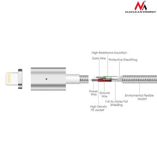 Kabel lightning USB magnetyczny silver MCE161- Quick & Fast Charge