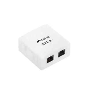 Gniazdo natynkowe 2x RJ45 Kat.6 białe