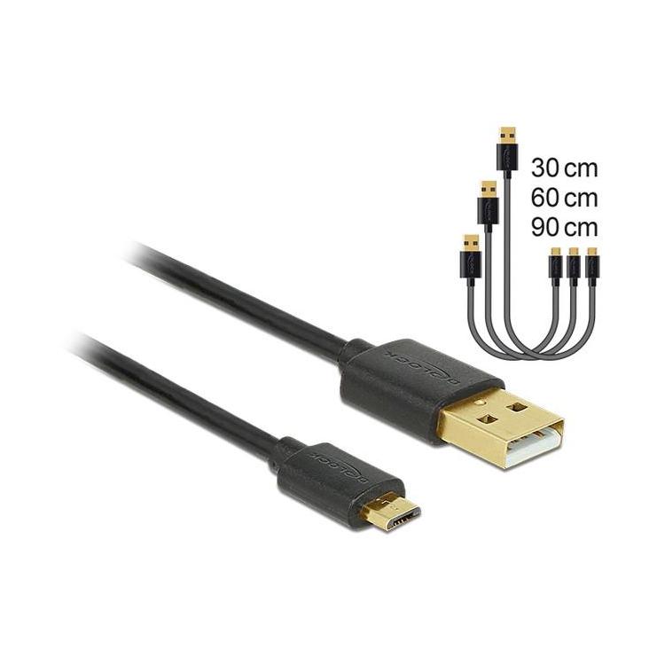 Kabel USB Micro AM-MBM5P 2.0 0.3m 0.6m 0.9m Czarny