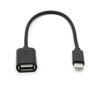 Kabel OTG USB AF - USB C 15cm czarny