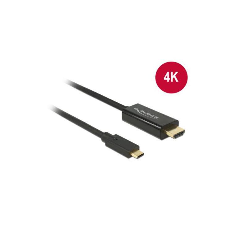 Kabel USB-C - HDMI M/M 2m (tryb alternatywny DP) 4K 30Hz Czarny