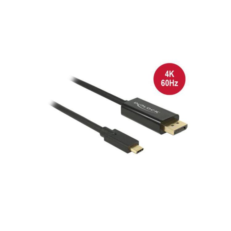 Kabel USB-C - DisplayPort M/M 1m (tryb alternatywny DP) 4K 60Hz czarny