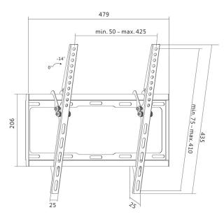 Uchwyt ścienny LCD/LED VESA, 32-55', max.35kg