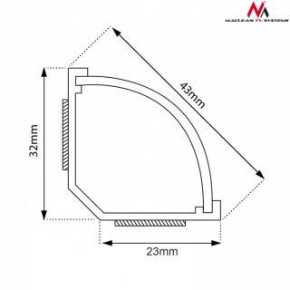 Listwa maskująca kanał kablowy 1.5m 43x23 mm Biała MCTV-575 z taśmą