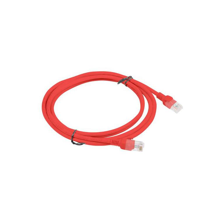 PATCHCORD KAT.5E 2M CZERWONY FLUKE PASSED LANBERG