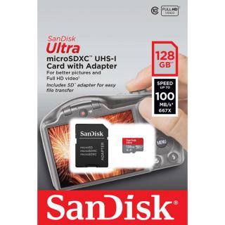 Ultra microSDXC 128GB 100MB/s A1 + Adapter SD