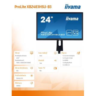 Monitor 23.8 ProLite XB2483HSU-B3 HDMI,DP,USB,AMVA,PIVOT