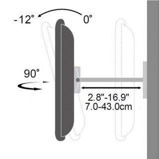 Uchwyt ścienny LCD/LED 23-55cali regulowany 70kg, czarny