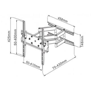 Uchwyt ścienny LCD/LED 23-55cali regulowany 70kg, czarny