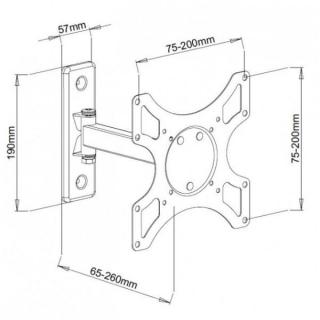 Uchwyt ścienny LCD/LED 19-37cali czarny, 25kg