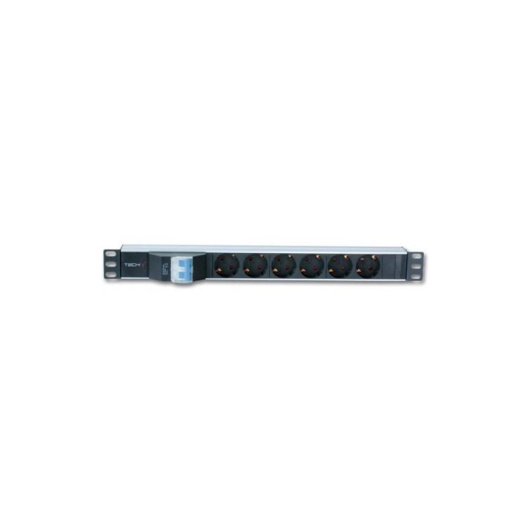 Listwa zasilająca Rack 19 cali 1U 250V/16A 6xSCHUKO, 3m