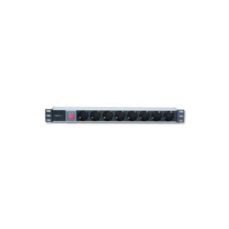 Listwa zasilająca Rack 19 cali 1U 250V/16A, 8xSCHUKO, 3m