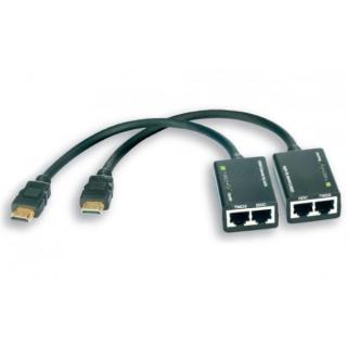 Extender HDMI po skrętce Cat.5e/6 do 30m, czarny