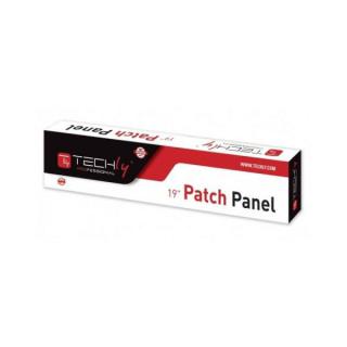 Patch panel 1U UTP 24xR J45 Cat.5e, czarny