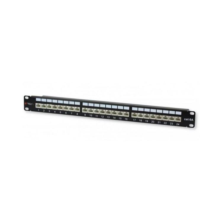 Patch panel 24 STP Cat. 6/6a, czarny