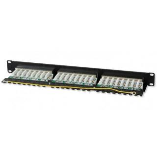 Patch panel 24 STP Cat. 6/6a, czarny