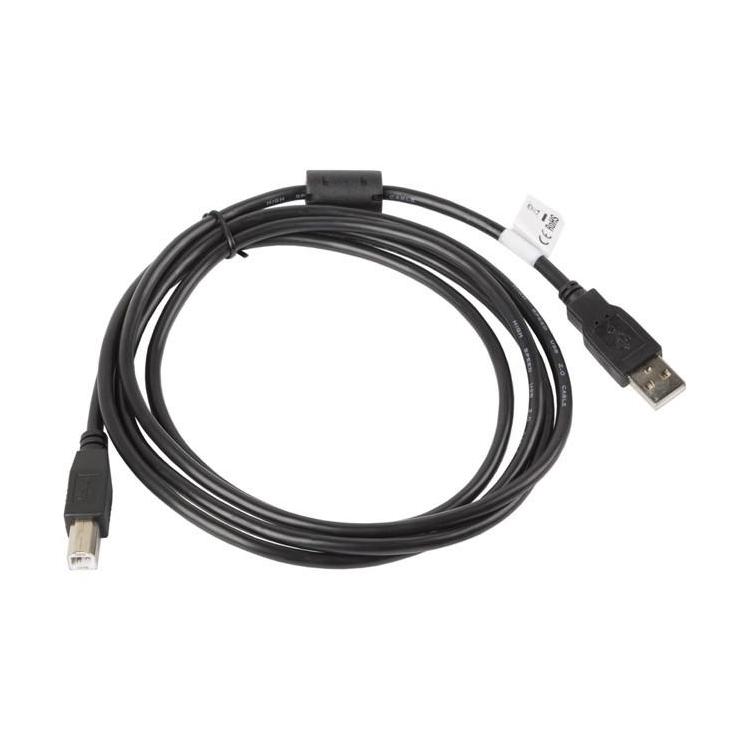 Kabel USB 2.0 AM-BM 1.8M Ferryt czarny