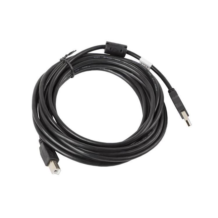 Kabel USB 2.0 AM-BM 5M Ferryt czarny