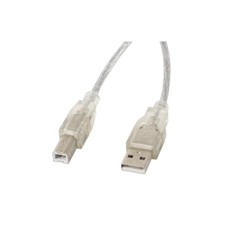 Kabel USB 2.0 AM-BM 3M Ferryt przezroczysty