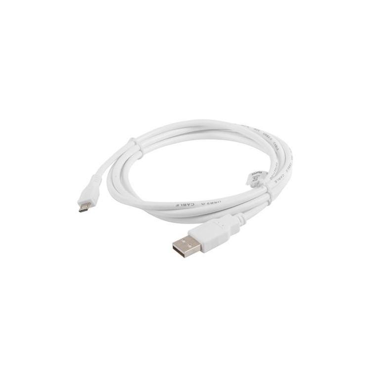 Kabel USB 2.0 micro AM-MBM5P 1.8M biały