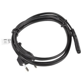 Kabel zasilający EURO (radiowy) CEE 7/16 - IEC 320 C7 1.8M VDE czarny