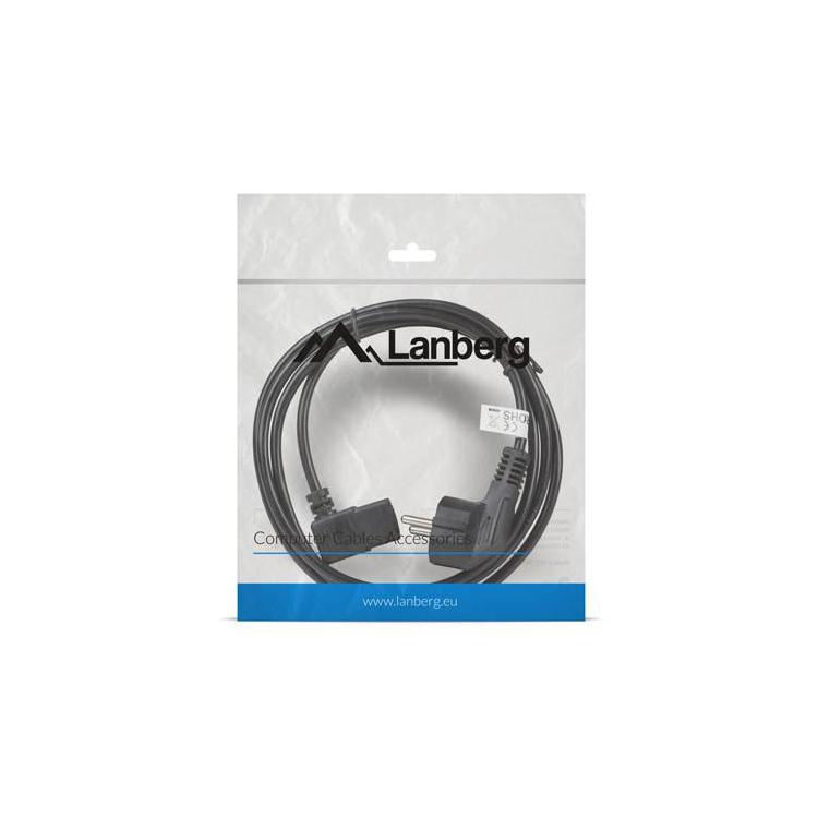 Kabel zasilający CEE 7/7 - IEC 320 C13 kątowy VDE 1.8M czarny