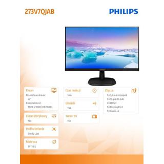 Monitor 27 273V7QJAB IPS HDMI DP Głośniki