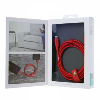 CB-AL2 Red nylonowy kabel Quick Charge Lightning-USB | 2m | certyfikat MFi Apple