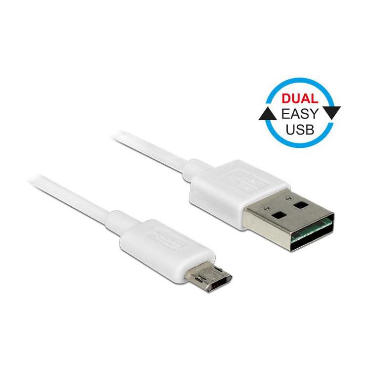 Kabel USB micro AM-BM 2.0 5m Dual Easy-USB Biały