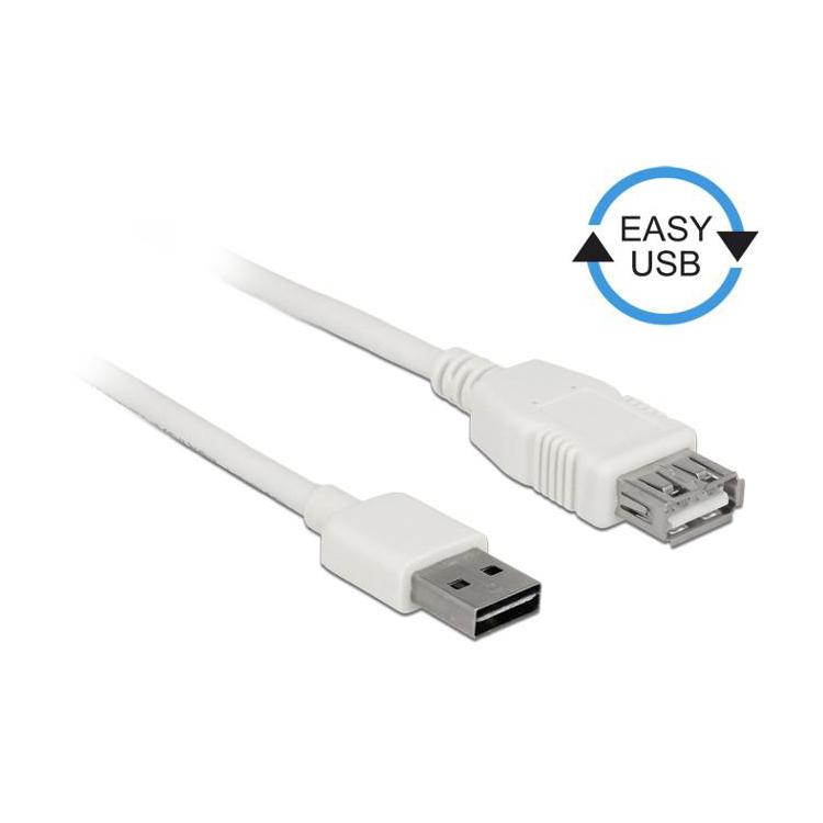 Kabel USB AM-AF 2.0 3m biały Easy USB