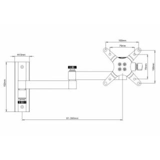 Uchwyt ścienny LCD/LED 13-30cali 15kg regulowany, srebrny