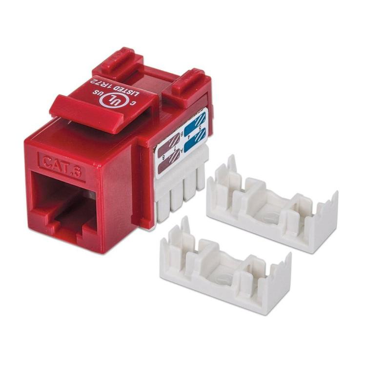 Moduł Keystone Cat6 UTP RJ45 zaciskany czerwony