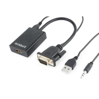 Konwerter VGA do HDMI 15 cm czarny