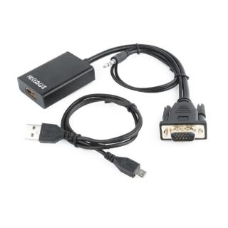 Konwerter VGA do HDMI 15 cm czarny