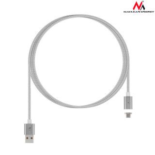 Kabel USB Type-C magnetyczny srebrny MCE178