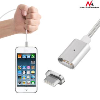 Kabel USB Type-C magnetyczny srebrny MCE178