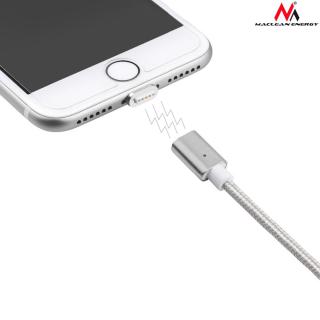 Kabel USB Type-C magnetyczny srebrny MCE178