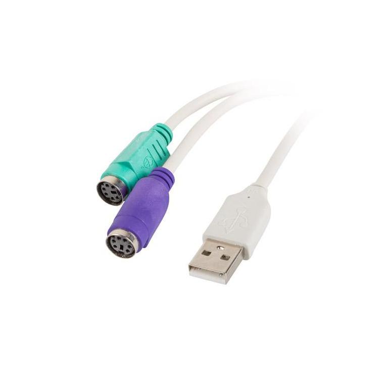 Adapter USB - PS/2 x2 biały