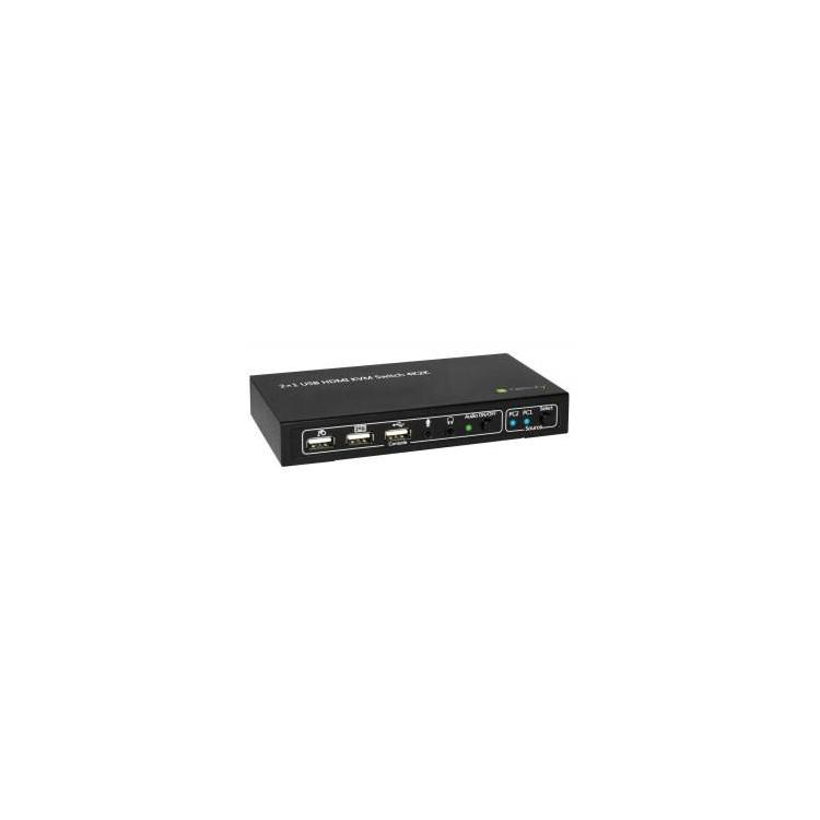 2-portowy przełącznik KVM HDMI/USB 2x1 z audio