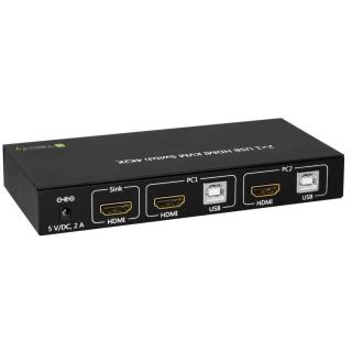 2-portowy przełącznik KVM HDMI/USB 2x1 z audio