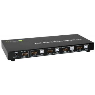 4-portowy przełącznik KVM HDMI/USB 4x1 z audio