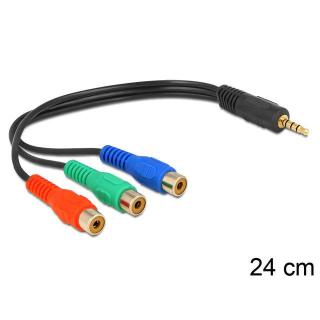 Adapter Minijack 4Pin - 3x Chinch RCA 24cm