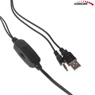 Głośniki komputerowe 6W USB AC865B Czarno-niebieskie