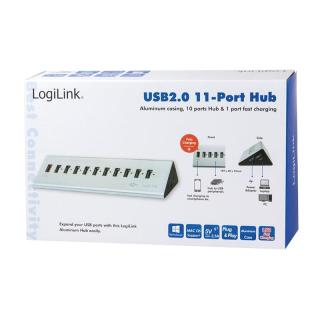 Hub biurkowy 10xUSB 2.0 z zasilaczem