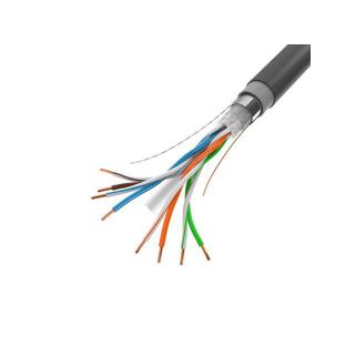 Kabel LAN FTP KAT-6 305M drut outdoor żelowany cu fluke, czarny