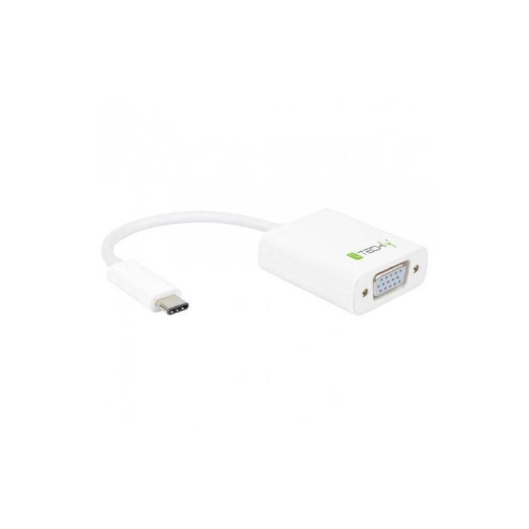 Adapter USB-C 3.1 na VGA M/Ż, biały