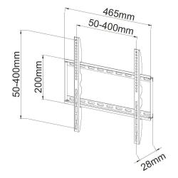 Uchwyt ścienny LCD/LED Techly 23"-55", 45 kg slim, Biały