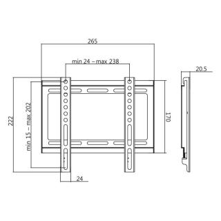 Uchwyt ścienny 23-42 LCD/LED VESA, max. 35kg