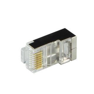 Wtyki RJ45 CAT.6 100szt. ekranowane z osłoną, czarne